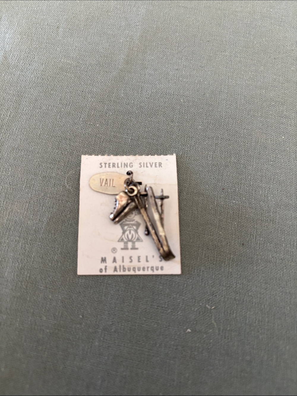 Sterling Silver Ski and Boot Charm - Vail